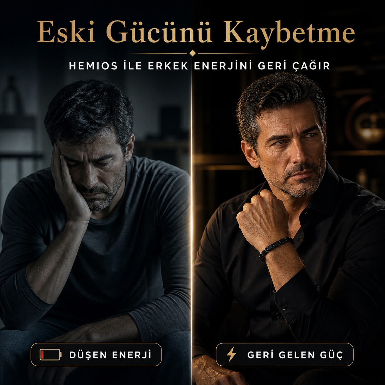 Hemios Hematit Erkek Maskülen Enerji Bilekliği