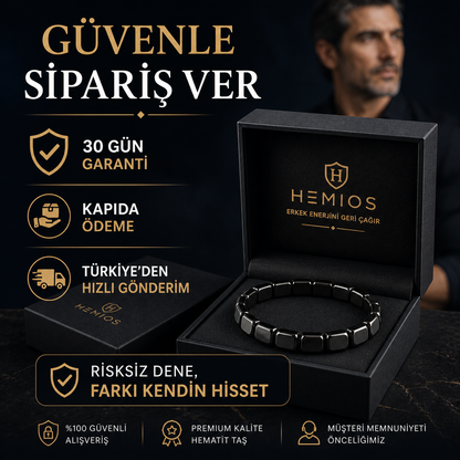 Hemios Hematit Erkek Maskülen Enerji Bilekliği