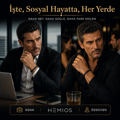 Hemios Hematit Erkek Maskülen Enerji Bilekliği